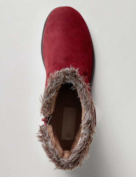 Gevoerde bottines met suedine-effect (bordeaux) Gevoerde bottines met suedine-effect (bordeaux)